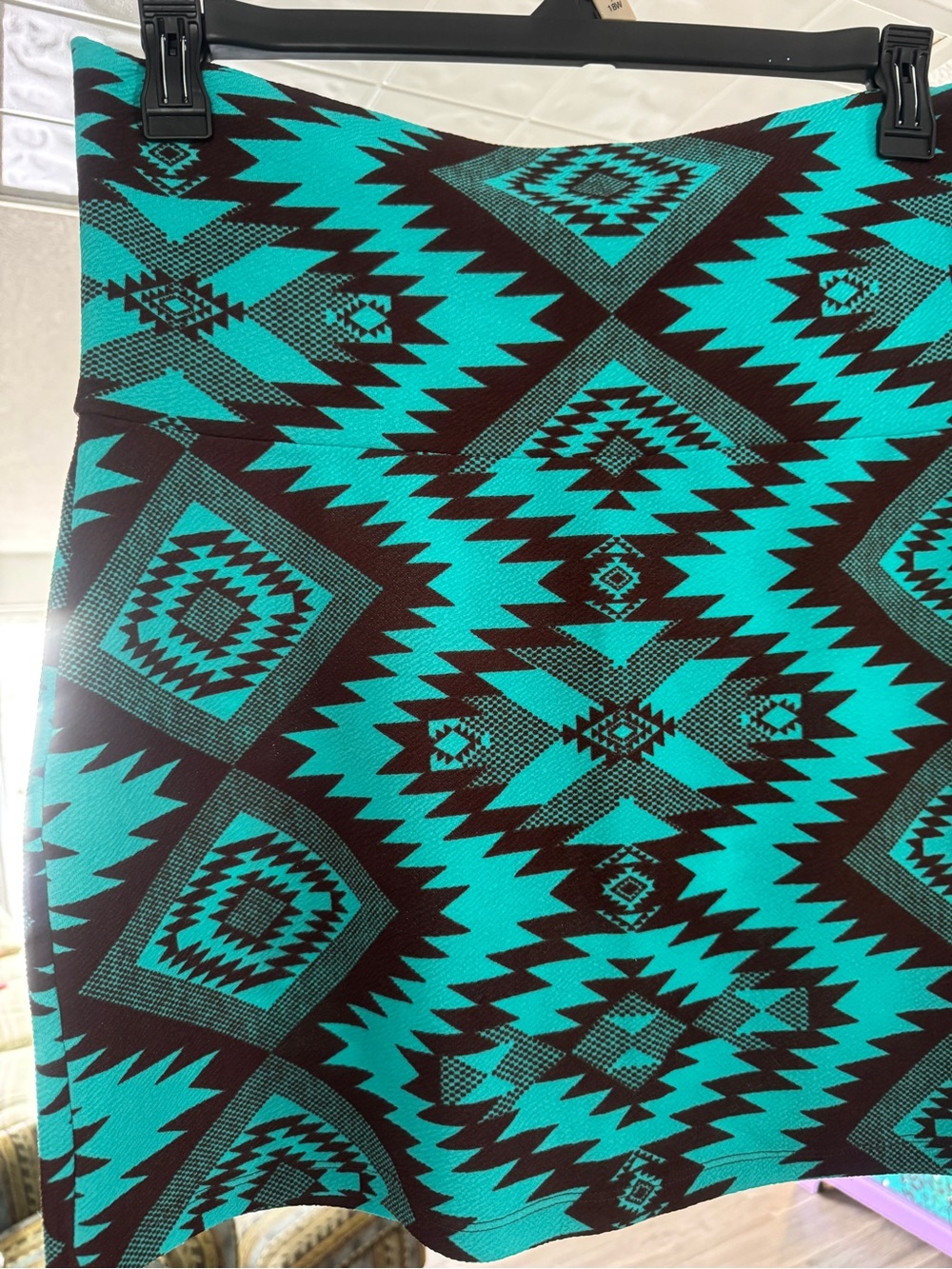 Wrangler Rock 47 Southwestern Aztec Print Mini Skirt Turquoise Large - Picture 3 of 7